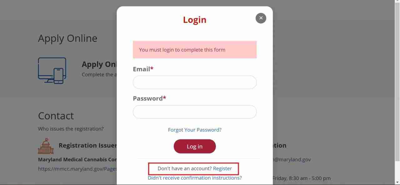 Register with MMCC for Maryland Medical Marijuana Card in 2023